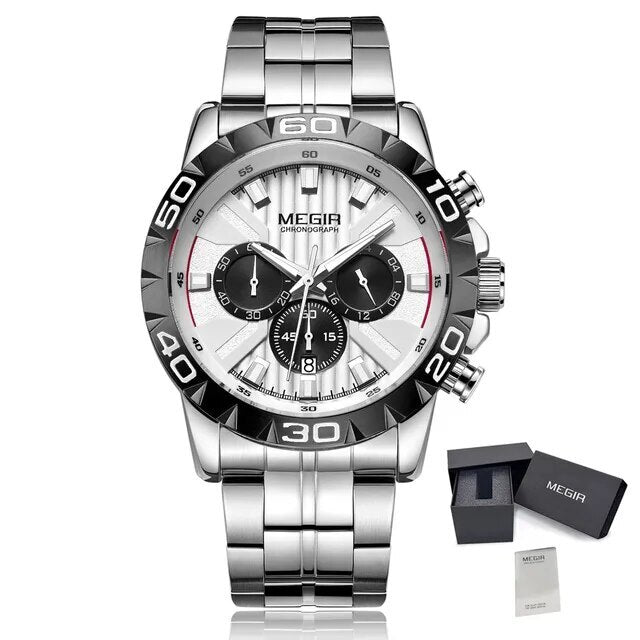 MEGIR Watches Business Mens Watches Top Brand Luxury Quartz Casual Wristwatch Date Clock Waterproof Wrist Watch Chronograph 2087