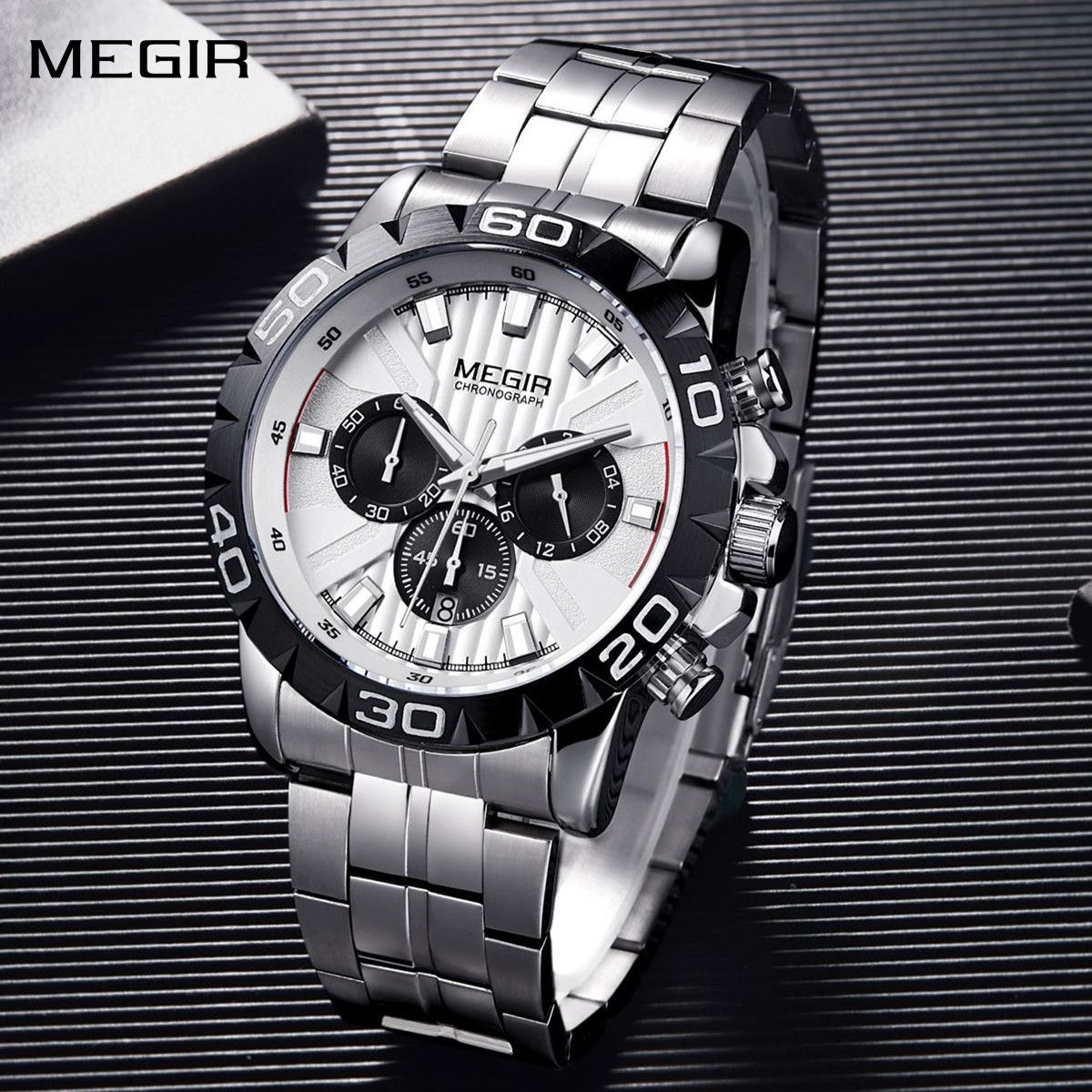 MEGIR Watches Business Mens Watches Top Brand Luxury Quartz Casual Wristwatch Date Clock Waterproof Wrist Watch Chronograph 2087